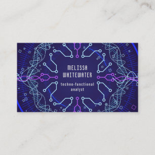 Techno Flat Sleek Colourful Business Card