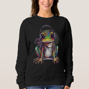 Techno Frog DJ Summer Electronic Music Festival Sweatshirt