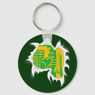 Techno Heart Key Ring