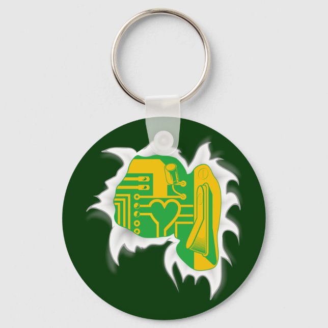 Techno Heart Key Ring (Front)