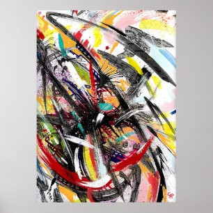 Techno hurricane painting poster