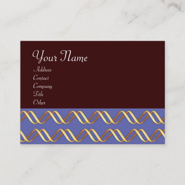 TECHNO INFINITE Gold Swirls In Blue Brown Business Card (Front)