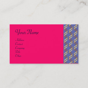 TECHNO INFINITE Gold Swirls In Blue,Pink Fuchsia Business Card