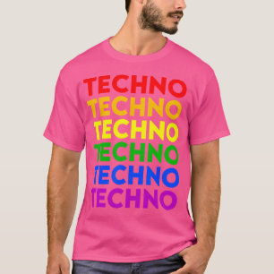 Techno Lgbt Gay Pride Colours Edm Rave Festival T-Shirt