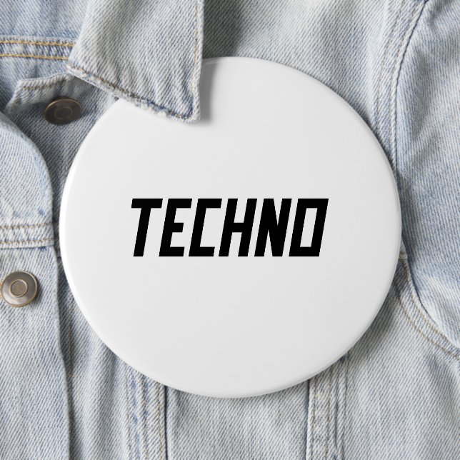 TECHNO Music 6 Cm Round Badge (In Situ)
