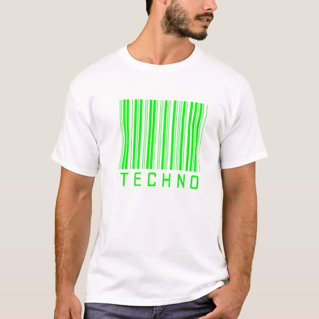 techno music barcode T-Shirt (Front)
