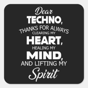 Techno Music DJ Electro Rave Festival Gift Idea Square Sticker