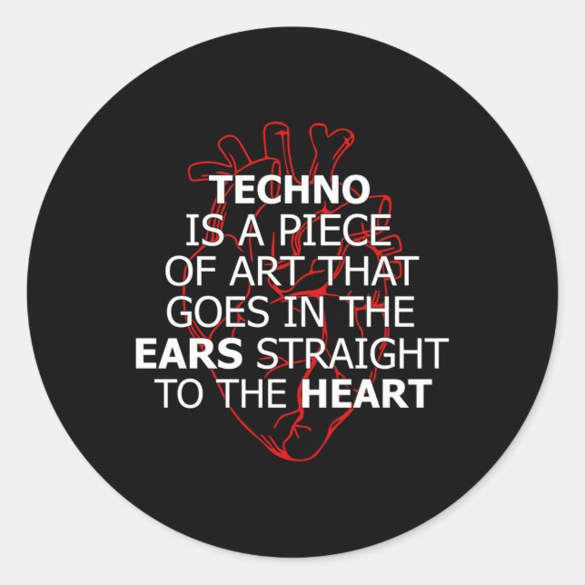 Techno Music DJ Rave Electro Festival Gift Idea Classic Round Sticker (Front)