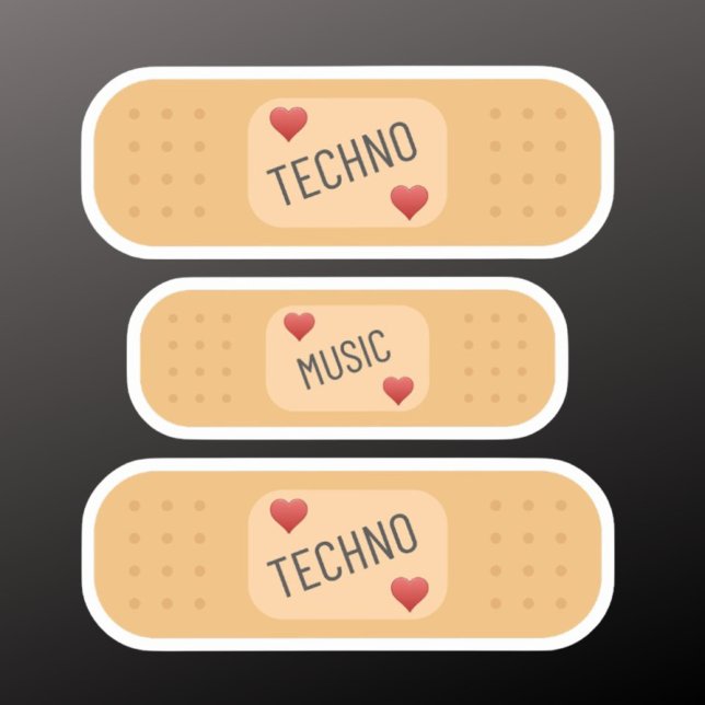 Techno music Patch / bandaid, Techno cures wounds (Creator Uploaded)