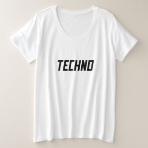 TECHNO Music Plus Size T-Shirt