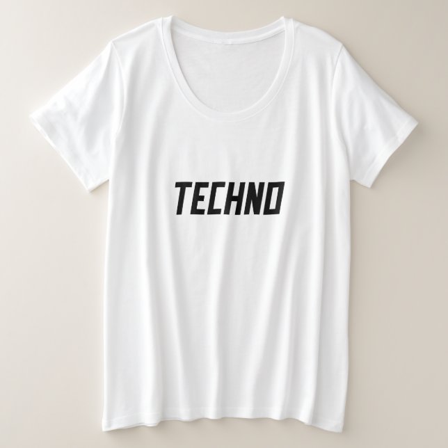 TECHNO Music Plus Size T-Shirt (Design Front)