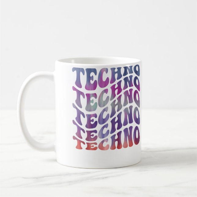 Techno Music Psychedelic Stylish Edm Dj Rave Coffee Mug (Left)