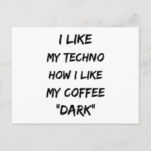 Techno Music Rave DJ Electro Festival Party Gift Postcard (Front)