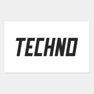 TECHNO Music Rectangular Sticker