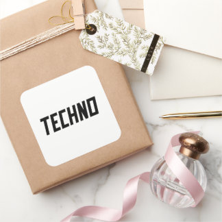 TECHNO Music Square Sticker