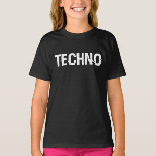 Techno music typography logo design T-Shirt