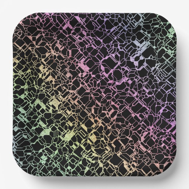 techno rainbo : paper plate (Front)