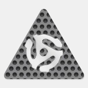 Techno Retro Vintage Chrome 45 spacer DJ Print Triangle Sticker