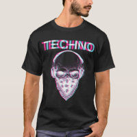 Techno Skull Glitch Trippy EDM Rave Hardstyle Gift