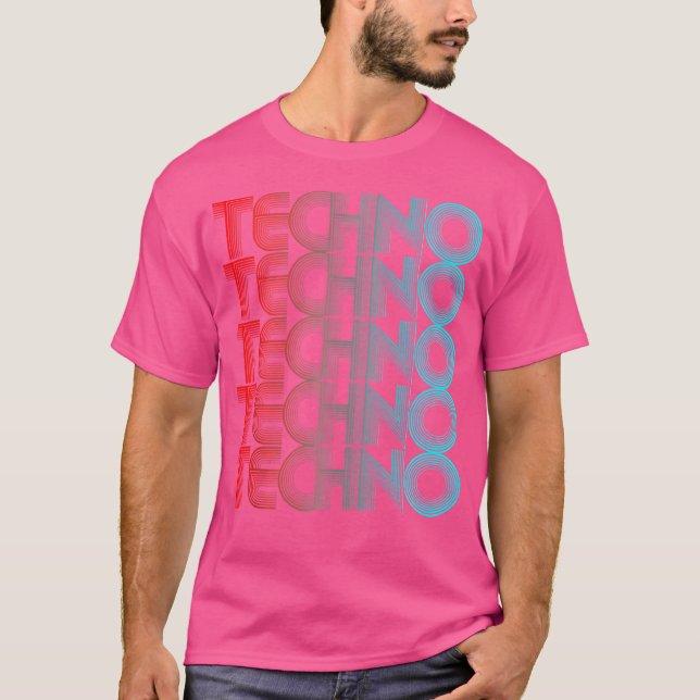 Techno Vaporwave Techno House Music Edm Lover Dj T-Shirt (Front)