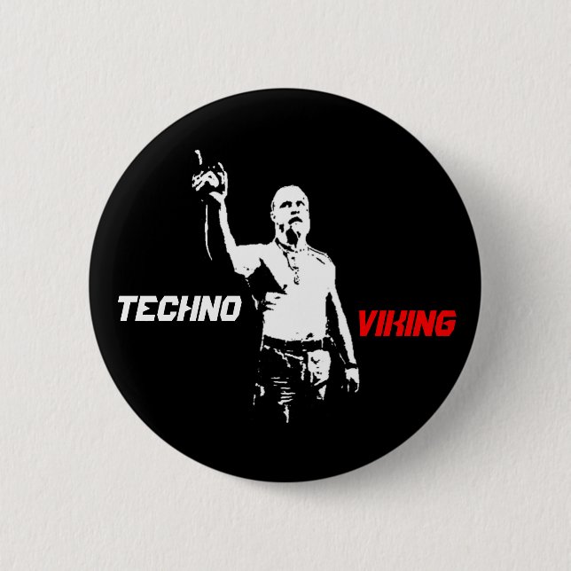 Techno Viking Pen 6 Cm Round Badge (Front)