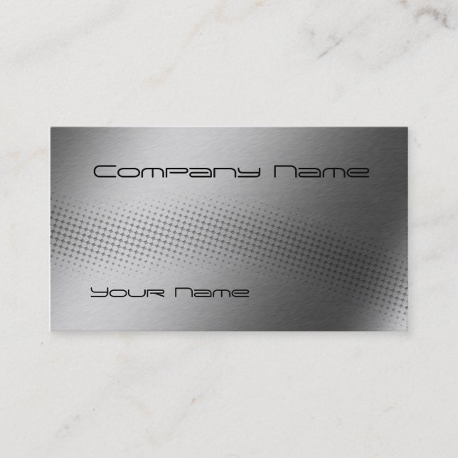 Techno Wave  Brushed Metal Business Card (Front)
