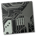Technology Black Circuit Board Tile<br><div class="desc">Perfect for the electronics lovers and tech savvy people of the world!  Features a black background circuit board.</div>