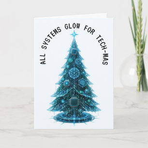 Technology Christmas Tree Holiday Card
