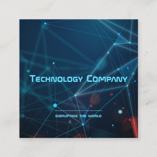 Technology Digital Startup Modern Elegant Creative Square Business Card (Front)
