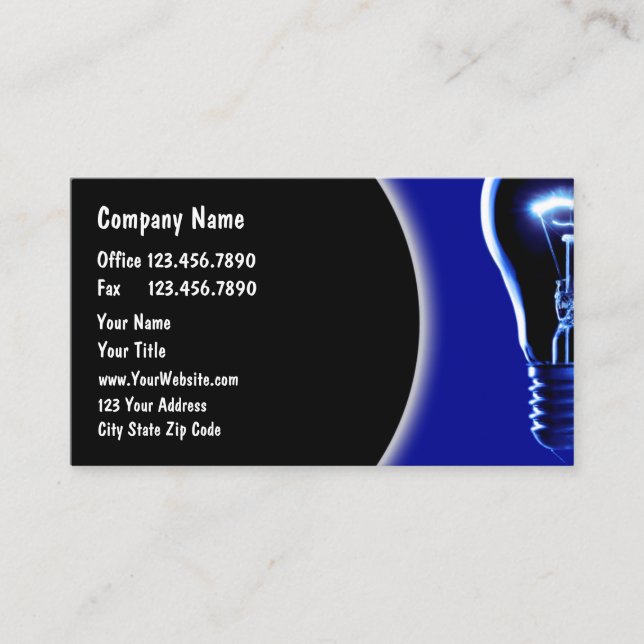 Technology Electrician Business Cards Modern  (Front)