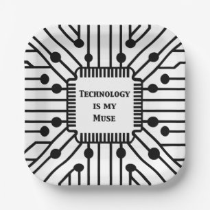 Technology is My Muse Paper Plate