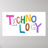 Technology modern word art tech geek fun colourful