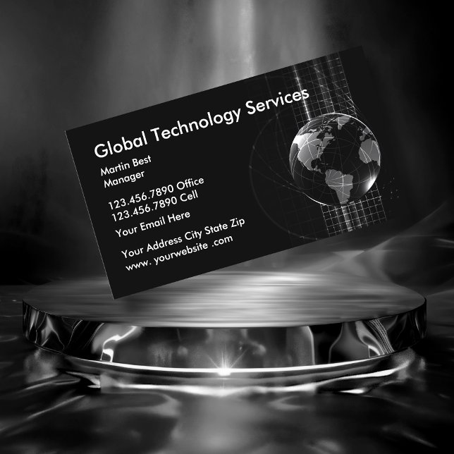 Technology Services Modern Business Cards (Creator Uploaded)