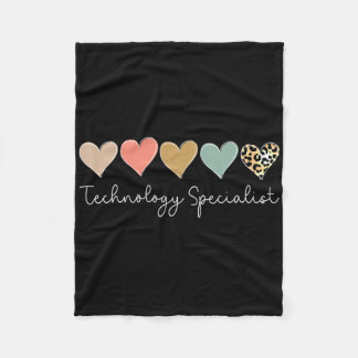 Technology Specialist Leopard Heart, Valentine's D Fleece Blanket
