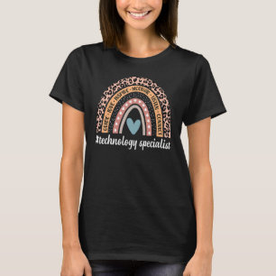 Technology Specialist Rainbow Leopard Stem Teacher T-Shirt