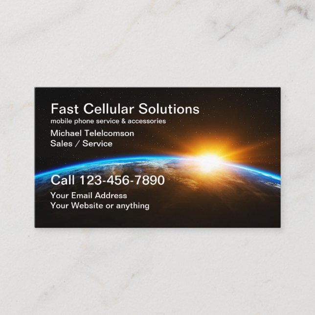 Technology Telecom Services Business Card (Front)