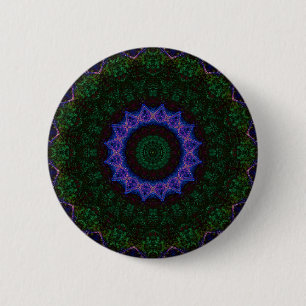 Technomancy Black Abstract Mandala Button