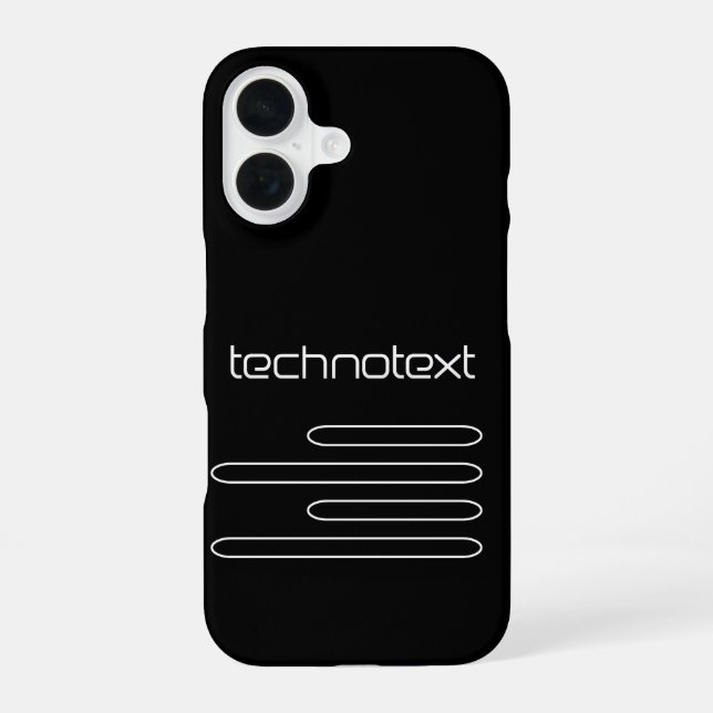 Technotext Techno Text Logo iPhone 16 Case (Back)