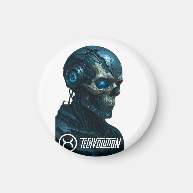 TECHVOLUTION – CYBORG SKULL  MAGNET (Front)