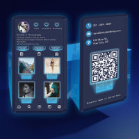 Techy IG Add Photos Photography Navy Blue QR Code