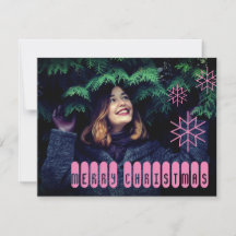 Techy Pink Merry Christmas Card