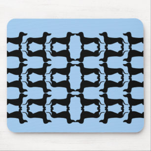 Teckel black and blue mouse pad