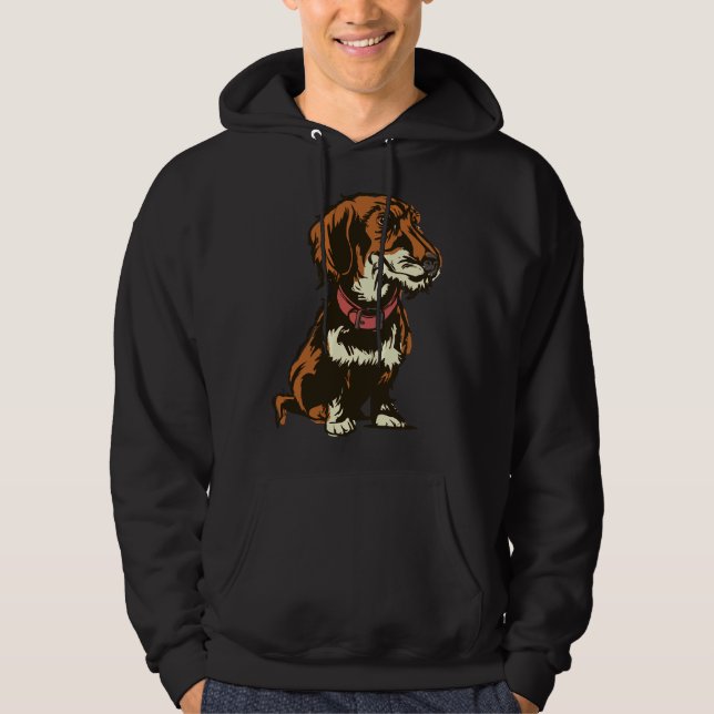 Teckel Dachshund Motif Hoodie (Front)