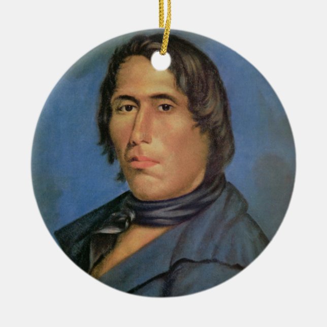 Tecumseh (1768-1813) (oil on canvas) ceramic tree decoration (Front)
