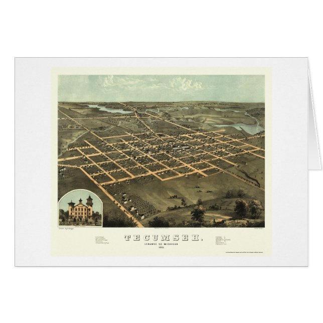 Tecumseh, MI Panoramic Map - 1868 (Front Horizontal)