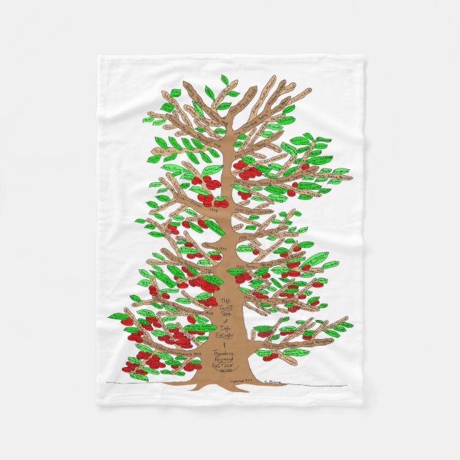 Ted and Inga Knutson Family Tree Fleece Blanket (Front)