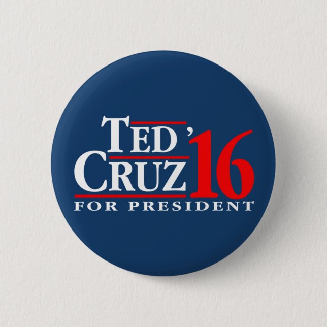 Ted Cruz For President 6 Cm Round Badge (Front)