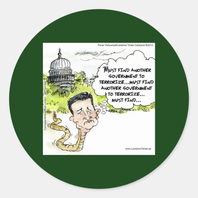 Ted Cruz Slithers From Congress Funny Classic Round Sticker (Front)