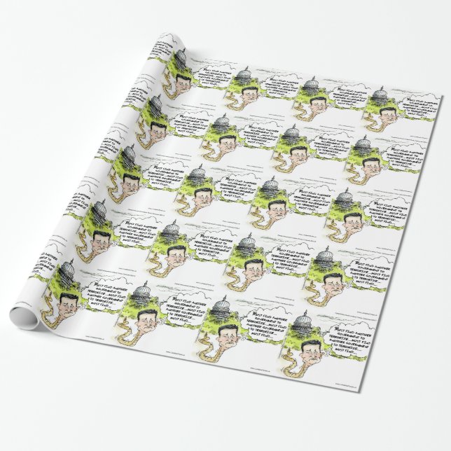 Ted Cruz Slithers From Congress Funny Wrapping Paper (Unrolled)