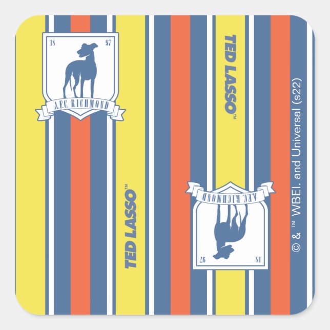 Ted Lasso | AFC Richmond Logo Stripe Pattern Square Sticker (Front)